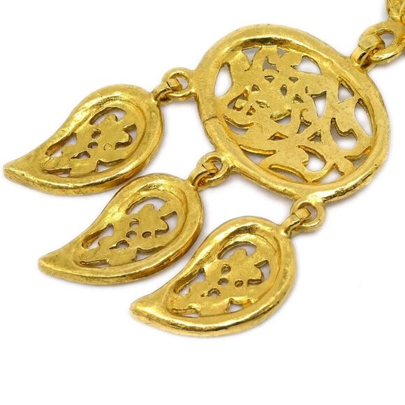 Chanel Fringe Dangle Earrings Clip-On Gold 95A 162729 - Picture 3 of 4